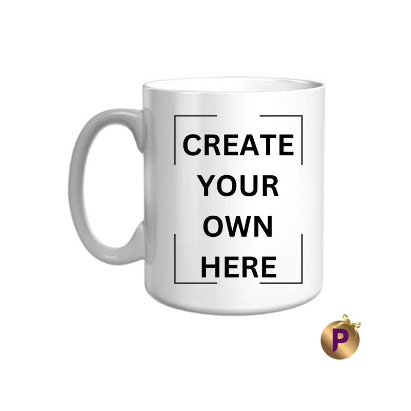 Create your own white mug or cup for tea, coffee, milk or water at praila.com