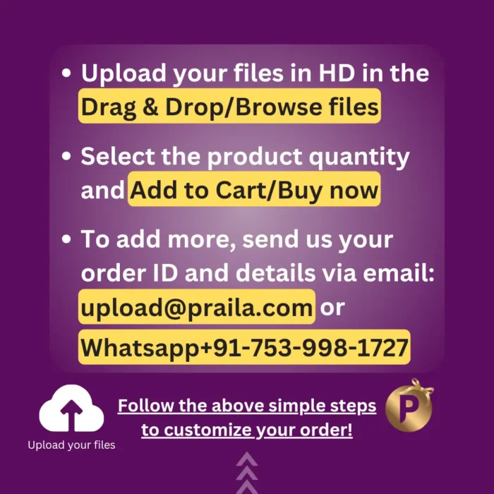 Upload your files simple steps instructions for customization at praila.com