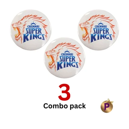 Csk button badges 3 combo pack white