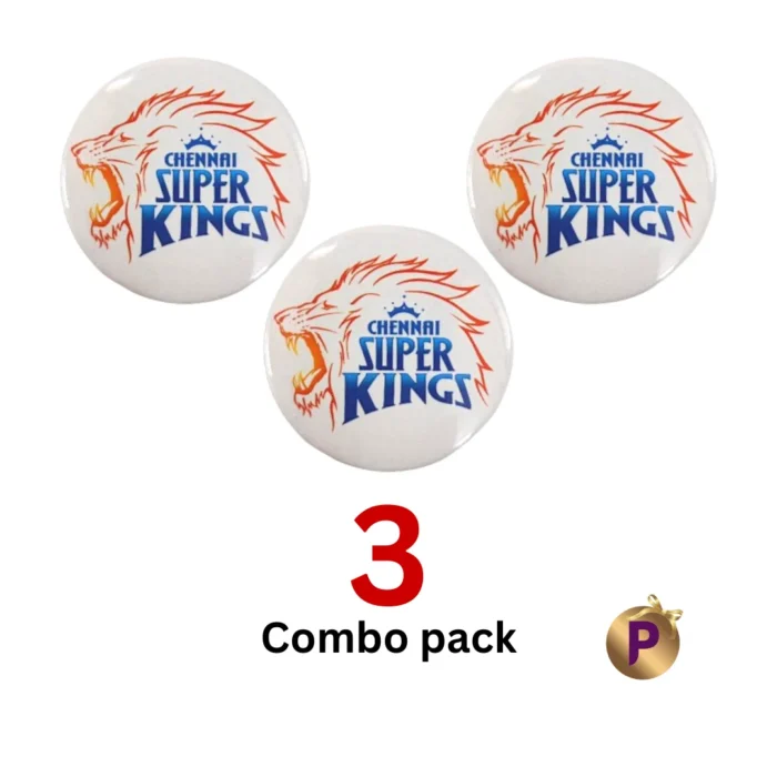 Csk button badges 3 combo pack white