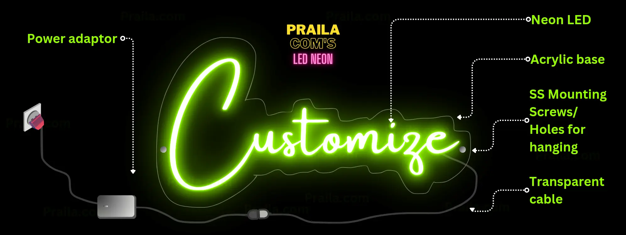 Customize your Led neon light at praila.com