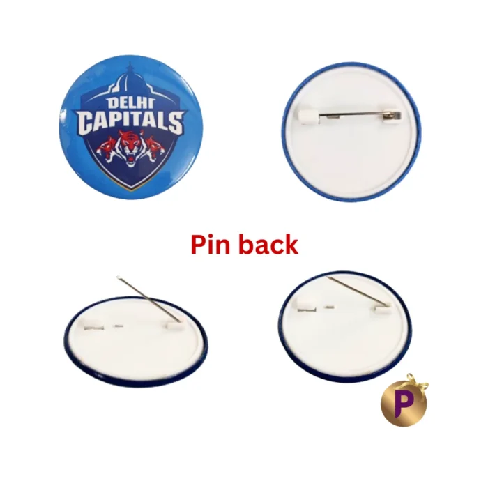 Delhi Capitals DC logo blue button badges 4.4 cm pinback