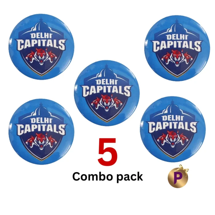 Delhi Capitals DC logo blue combo 5 pack button badges