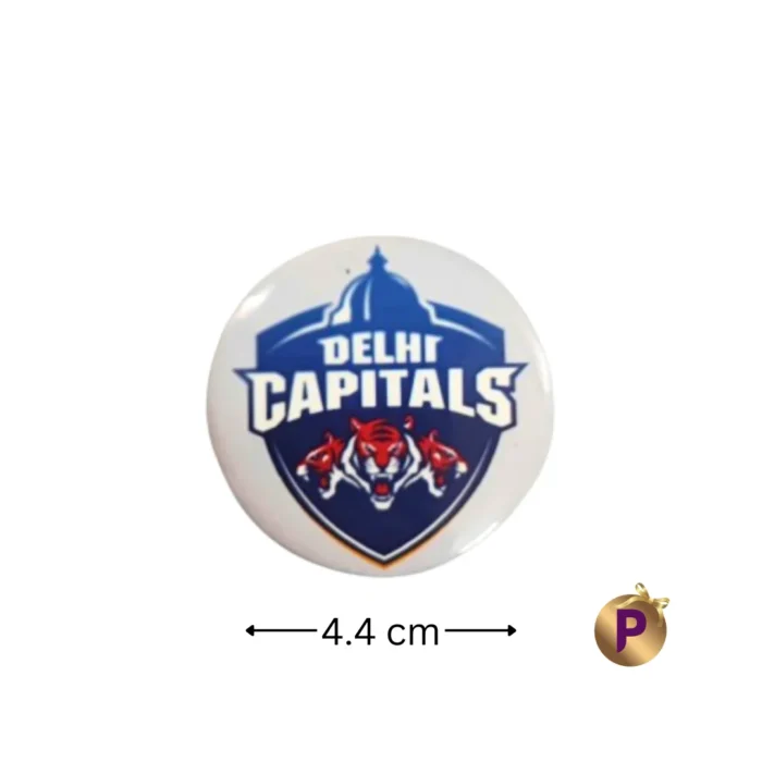 Delhi Capitals DC logo white button badges 4.4 cm