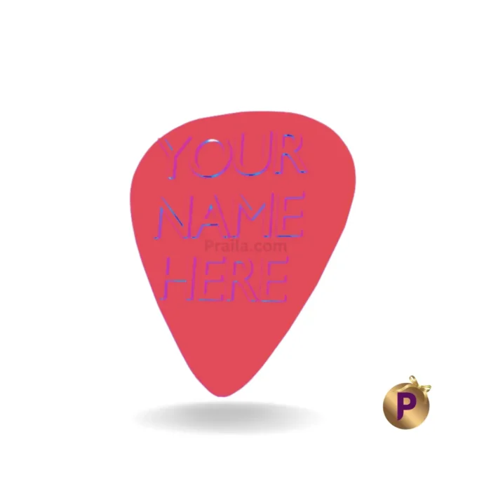 Guitar picks with names standard size red color