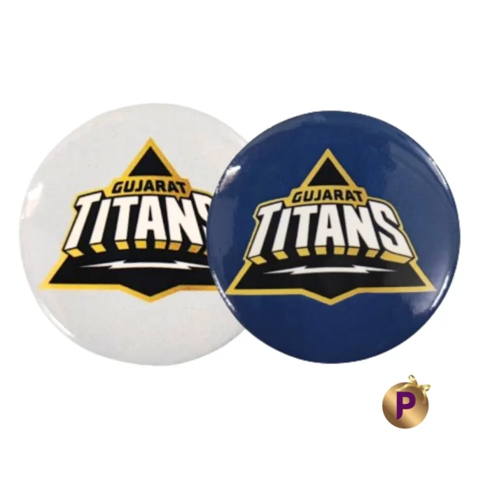 Gujarat Titans GT white and blue button badges