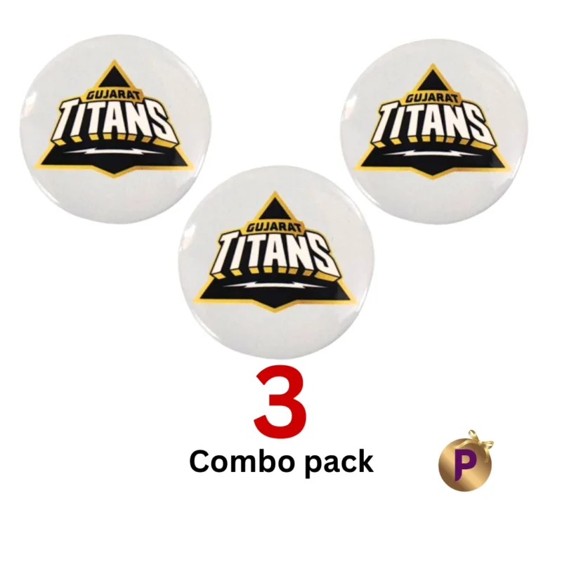 Gujarat Titans GT white button badges 3 combo pack