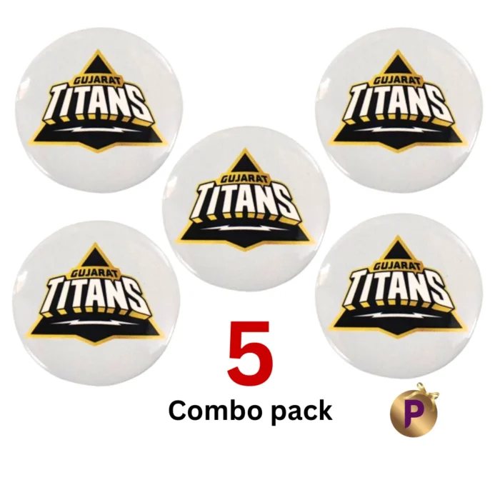 Gujarat Titans GT white button badges 5 combo pack