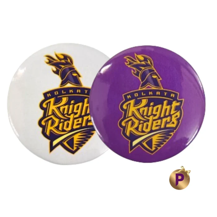 Kolkata Knight Riders KKR logo button badges white and purple