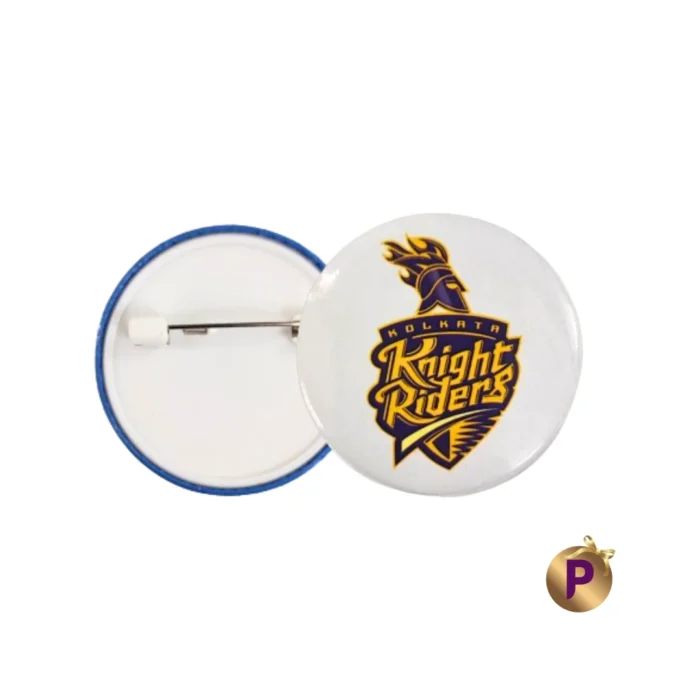 Kolkata Knight Riders KKR logo button badges white pin