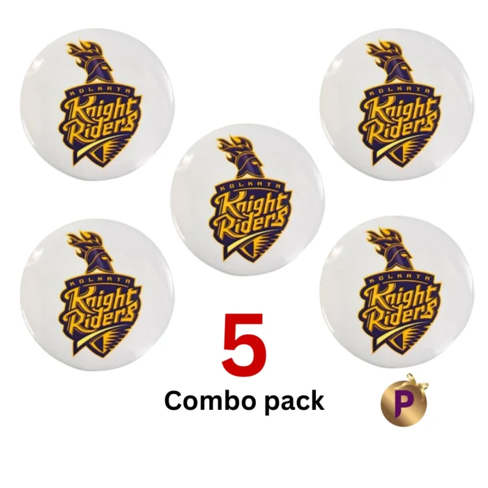 Kolkata Knight Riders KKR white logo combo 5 button badges