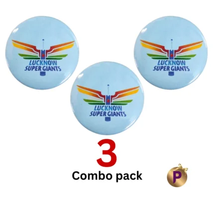 Lucknow Super Giants LSG button badges blue logo combo pack 3