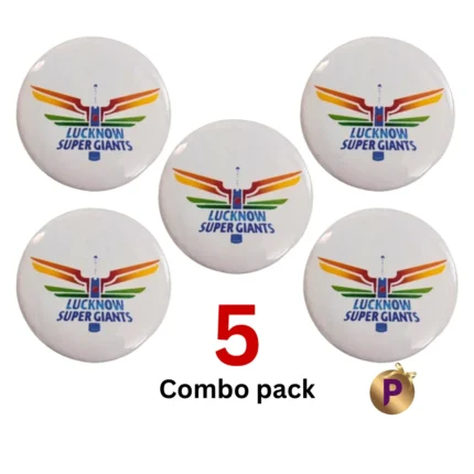 Lucknow Super Giants LSG button badges white logo combo pack 5