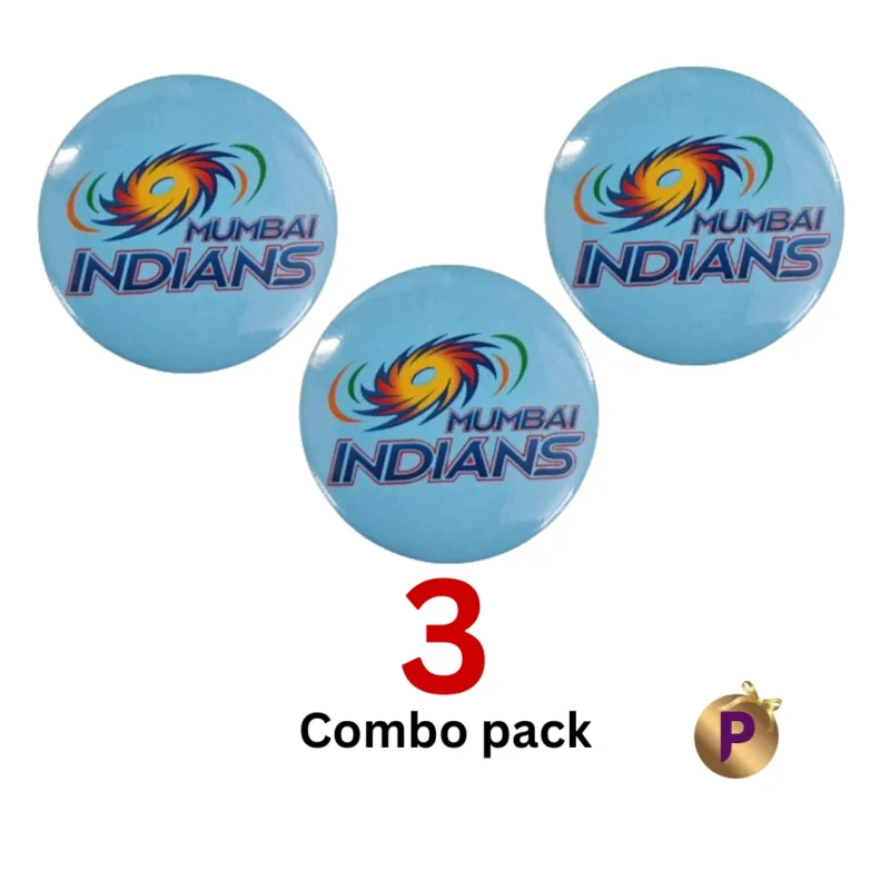 MI logo blue button badges combo of 3