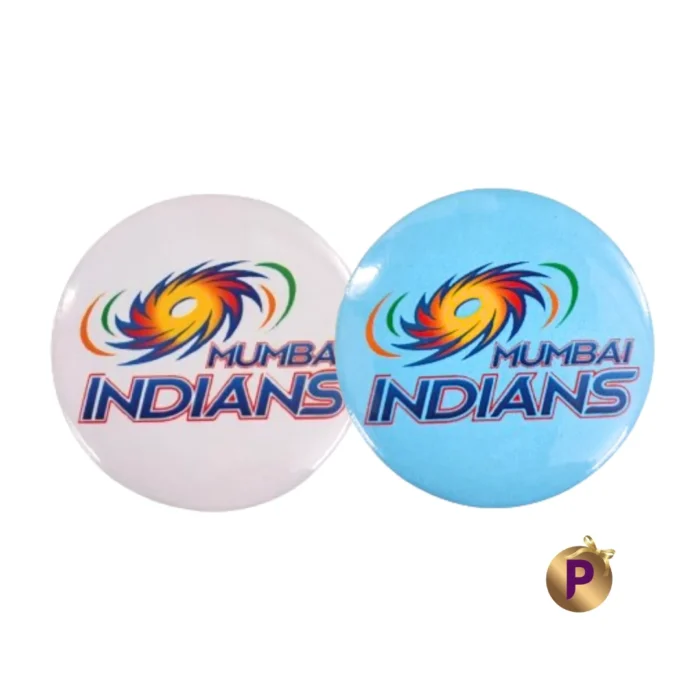 Mumbai Indians Button Badges white and blue