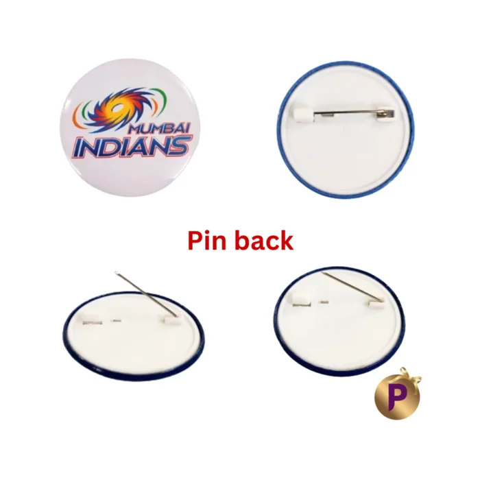 Mumbai Indians Button Badges white pinback