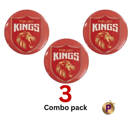 Punjab Kings PK logo red button badges combo pack of 3