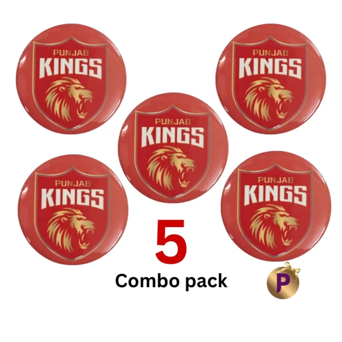 Punjab Kings PK logo red button badges combo pack of 5