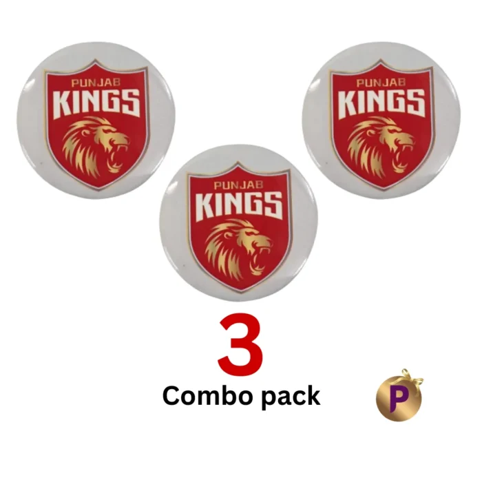 Punjab Kings PK logo white button badges combo pack of 3