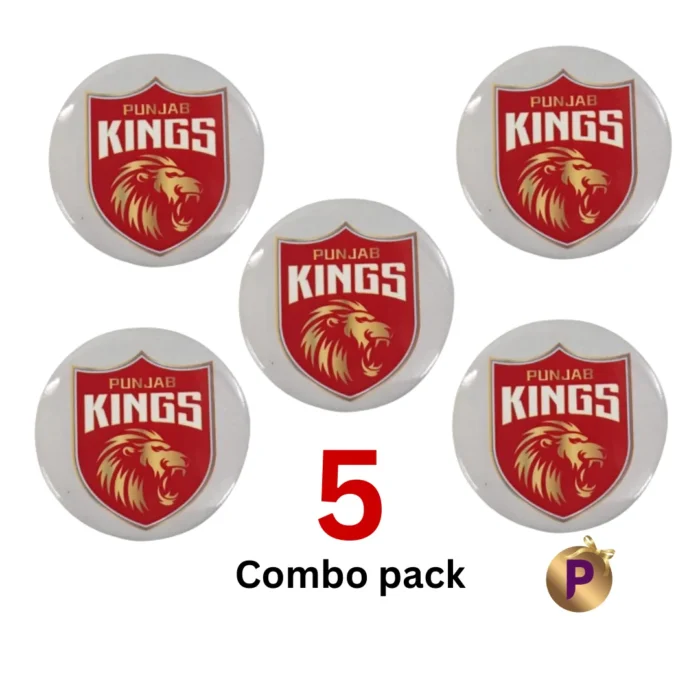 Punjab Kings PK logo white button badges combo pack of 5