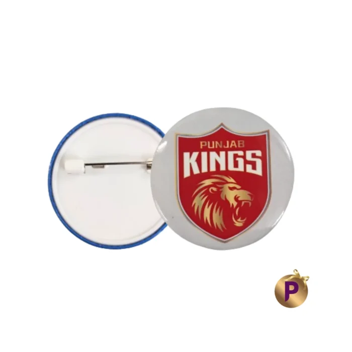 Punjab Kings Pk white pinback logo