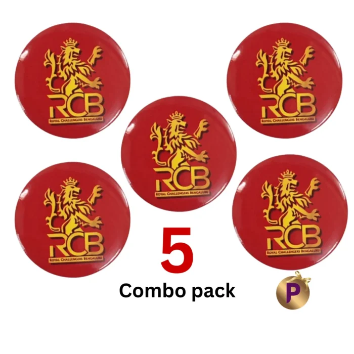 RCB button badges combo pack of 5 red