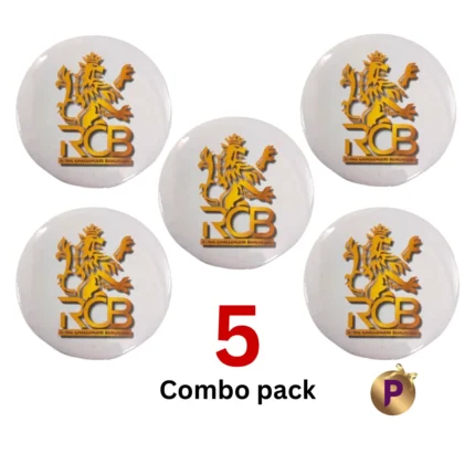 RCB button badges combo pack of 5 white