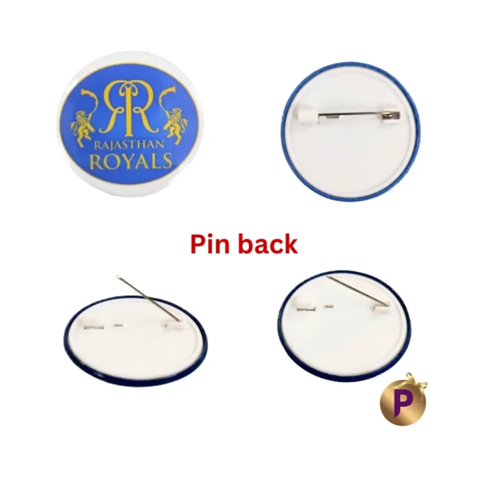 Rajasthan Royals RR logo white 4.4 cm pinback