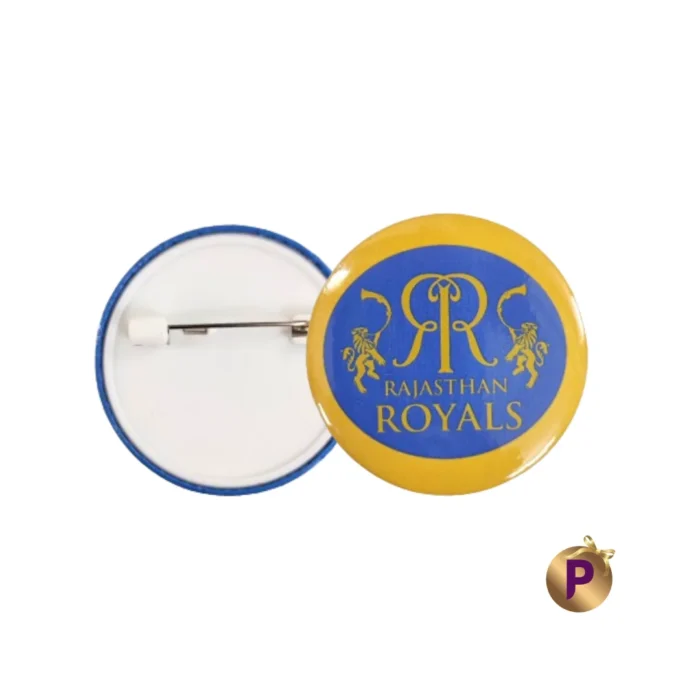 Rajasthan Royals RR logo yellow button badge 4.4 cm