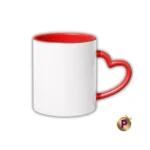 Red heart handle mug