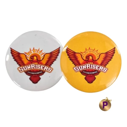 Sun Risers Hyderabad (SRH) IPL Button Badges with Pin Back - 4.4 cm